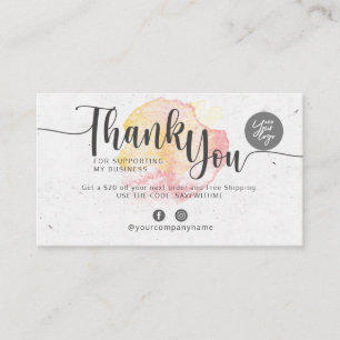 Cartão De Visita Obrigado por apoiar meus negócios