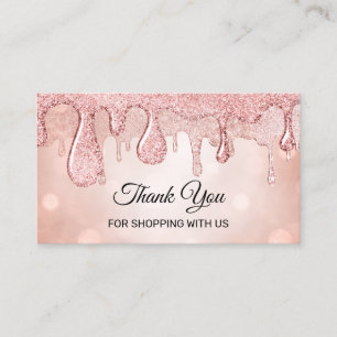Cartão De Visita Obrigado Por Comprar Com Us Drives Rosa