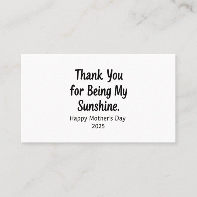 Cartão De Visita Obrigado por ser minha mãe brilhante presentes (Frente)