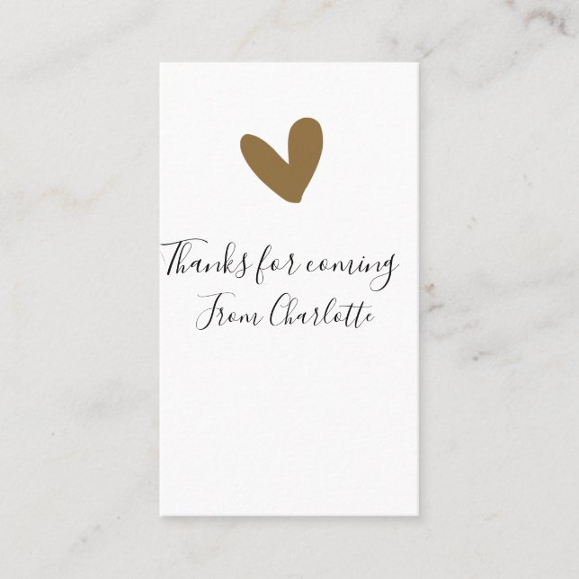 Cartão De Visita obrigado por vir adicionar nome mensagem de texto  (Frente)