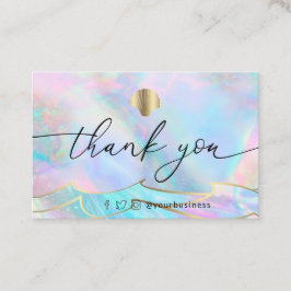 Cartão De Visita obrigado que você concha e ondas oceânicas