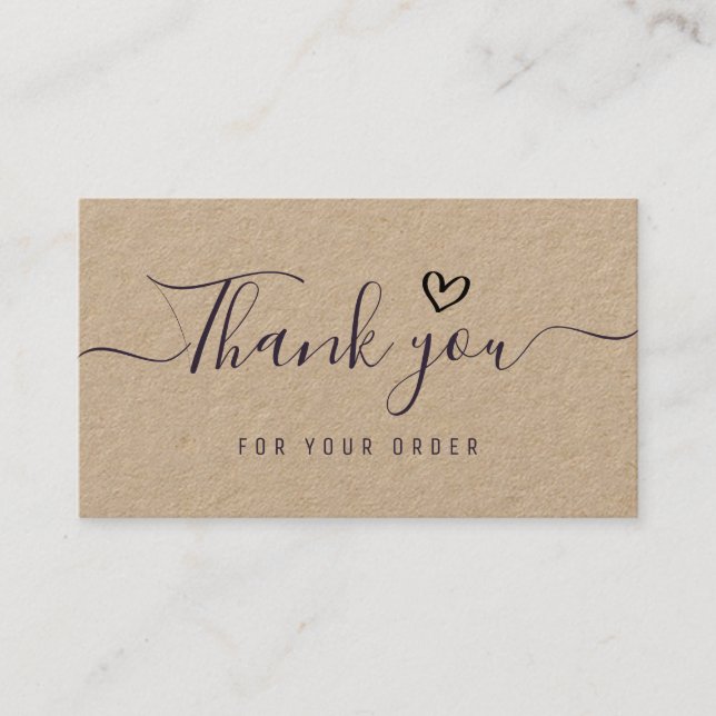 Cartão De Visita obrigado que você escreve o texto do kraft (Frente)