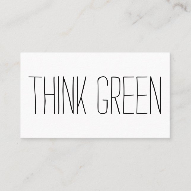 Cartão De Visita obrigado simples para ambiente eco-amigável / pro (Frente)