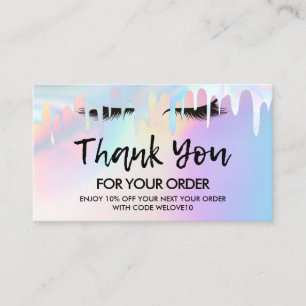 Cartão De Visita Obrigado Trendy Holographic Desconto do Instagram
