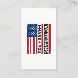 Cartão De Visita Obrigado Veteranos Design de Vetor de Bandeira Ang