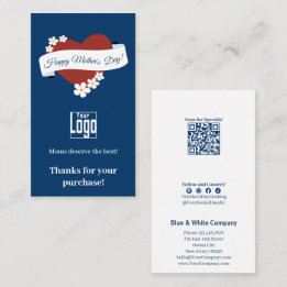 Cartão De Visita Obrigados de Dia de as mães sazonais para sua comp