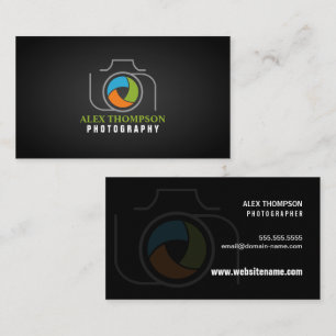 Cartão De Visita Obturador moderno da cor da câmera da fotografia