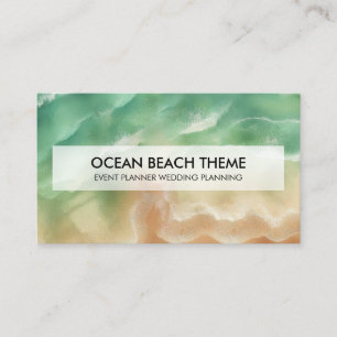 Cartão De Visita Ocean Beach Event Planning Party Green Sea