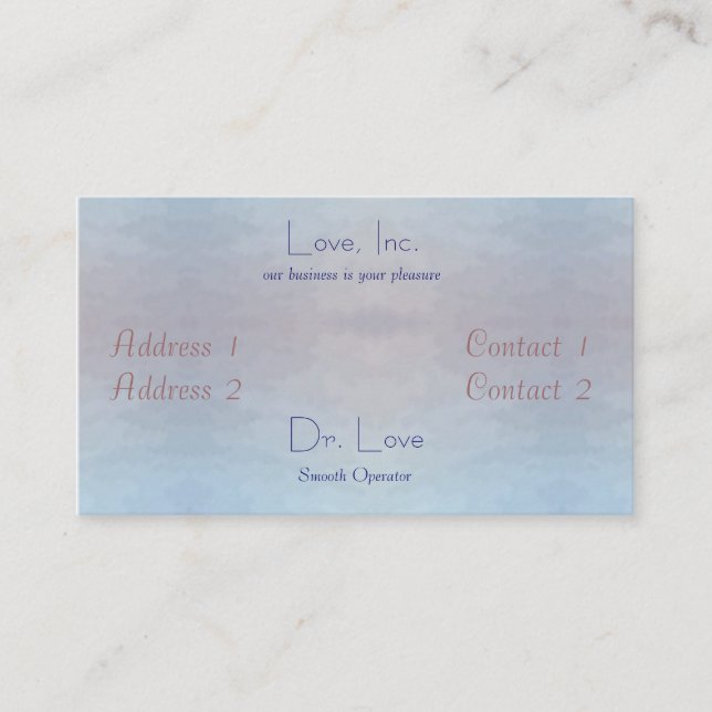 Cartão De Visita Oceanos do casamento do amor (Frente)