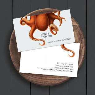 Cartão De Visita Octopus Marine Biology náutica