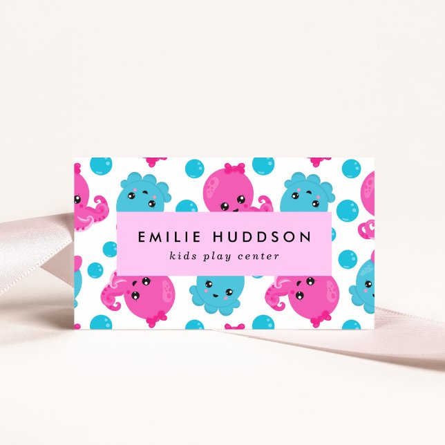 Cartão De Visita Octopus Patterin, Kids Play Center, Centro de Ativ (Criador carregado)