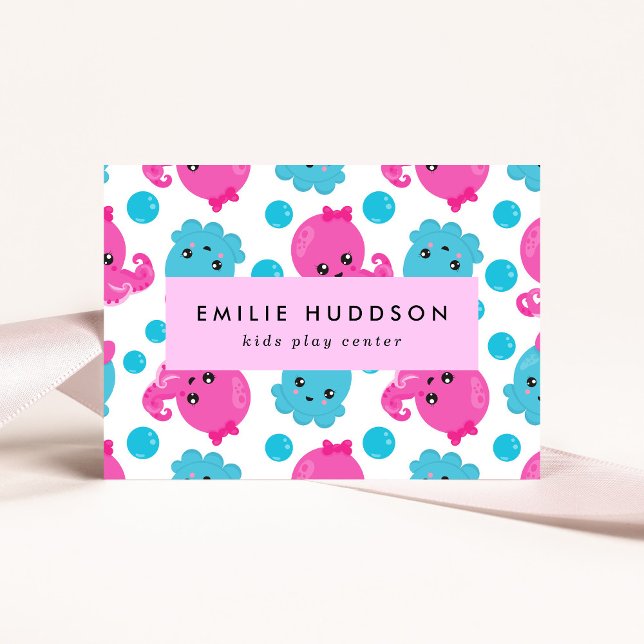 Cartão De Visita Octopus Patterin, Kids Play Center, Centro de Ativ (Criador carregado)