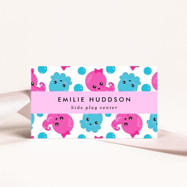 Cartão De Visita Octopus Patterin, Kids Play Center, Centro de Ativ (Criador carregado)