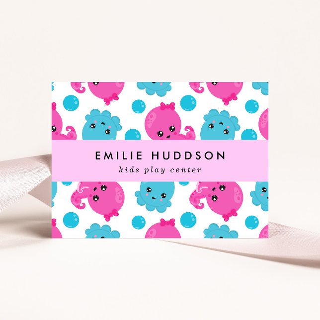 Cartão De Visita Octopus Patterin, Kids Play Center, Centro de Ativ (Criador carregado)