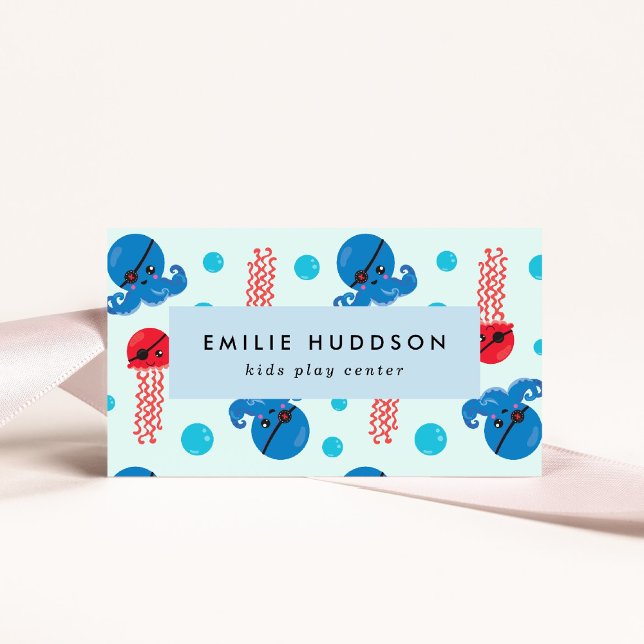 Cartão De Visita Octopus Pirata, Água-viva Pirata, Centro de Ativid (Criador carregado)