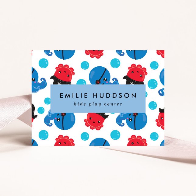 Cartão De Visita Octopus Pirata, Kids Play Center, Centro de Ativid (Criador carregado)