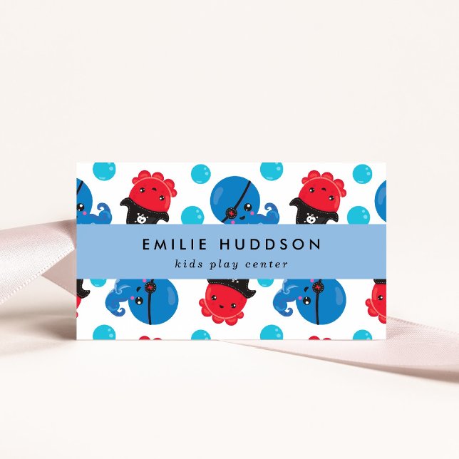 Cartão De Visita Octopus Pirata, Kids Play Center, Centro de Ativid (Criador carregado)