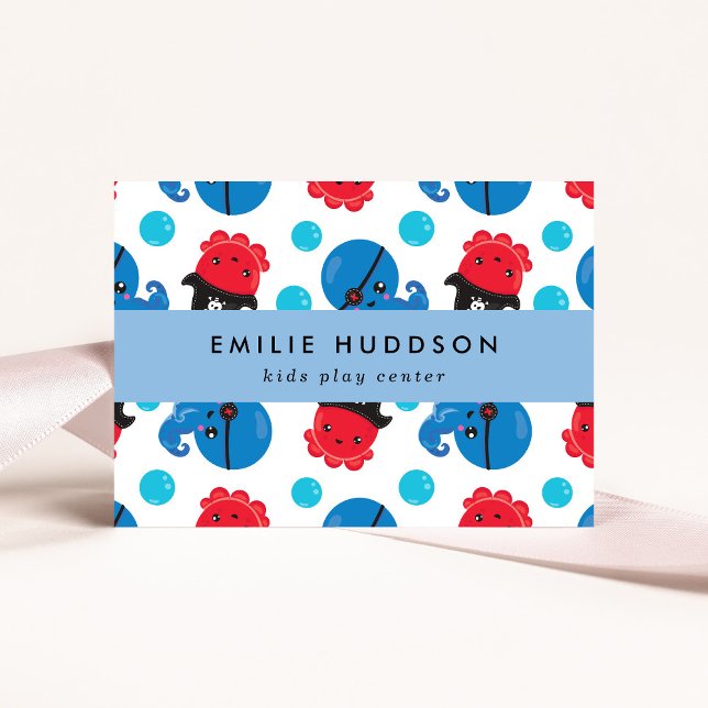 Cartão De Visita Octopus Pirata, Kids Play Center, Centro de Ativid (Criador carregado)