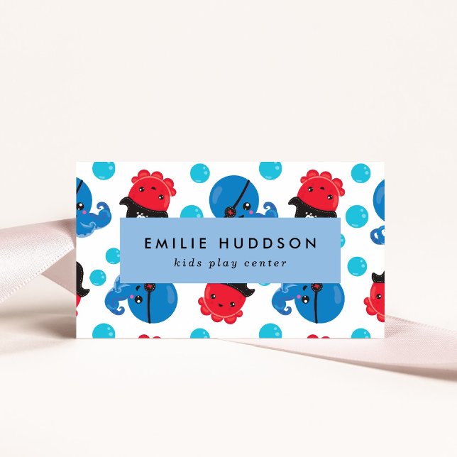 Cartão De Visita Octopus Pirata, Kids Play Center, Centro de Ativid (Criador carregado)
