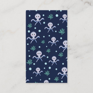 Cartão De Visita Octopus sob o padrão das crianças do mar