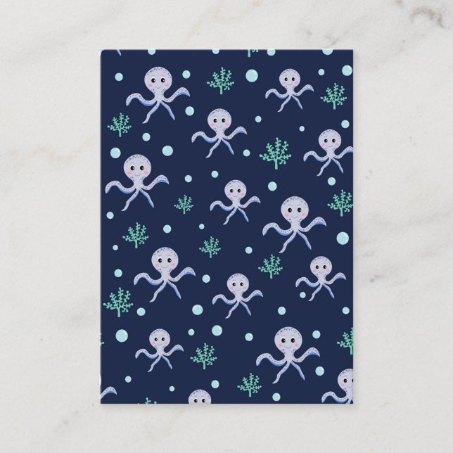 Cartão De Visita Octopus sob o padrão das crianças do mar (Frente)