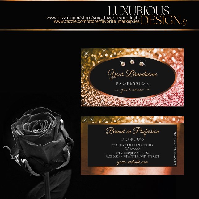 Cartão De Visita Óculos cor-de-rosa-laranja nobre Escuro-brilhante  (Criador carregado)