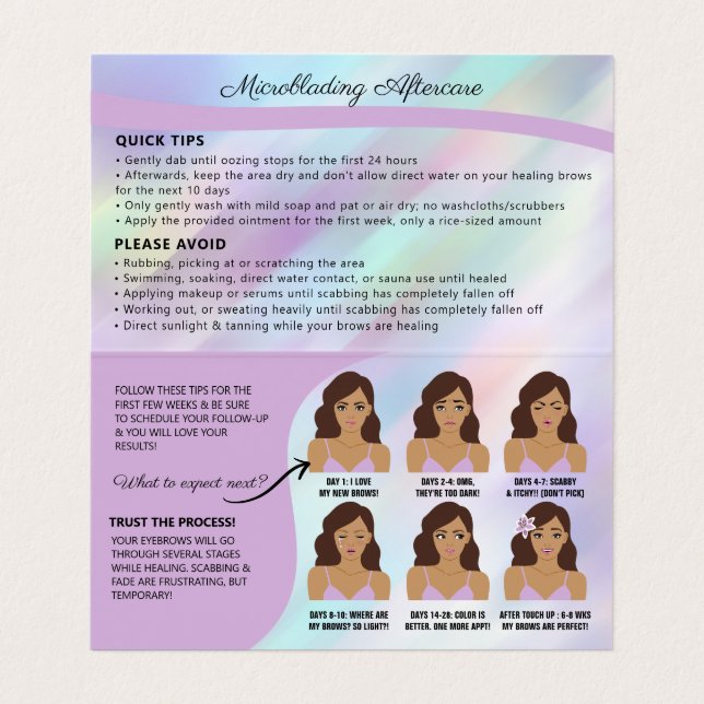 Cartão De Visita Óculos Microbordos Orelhas Após Cuidados e Comprom (Interior Desdobrado)