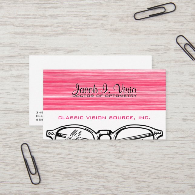 Cartão De Visita Óculos Visão Optometria Visão crocante (Frente/Verso In Situ)