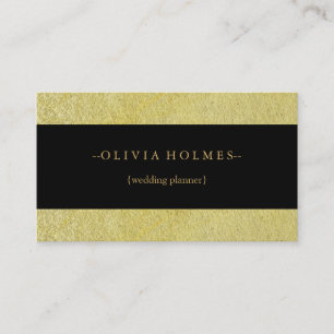 Cartão De Visita Ocupado Moderno Elegante Gold Foil Metal Professio