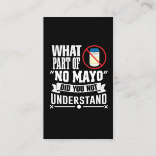 Cartão De Visita Odeio Piadas Mayo - Restaurante Mayonnaise Foodie