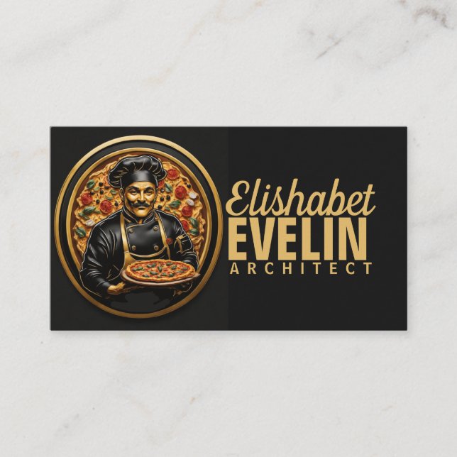 Cartão De Visita Odontologia Culinária: Pizza Chef (Frente)
