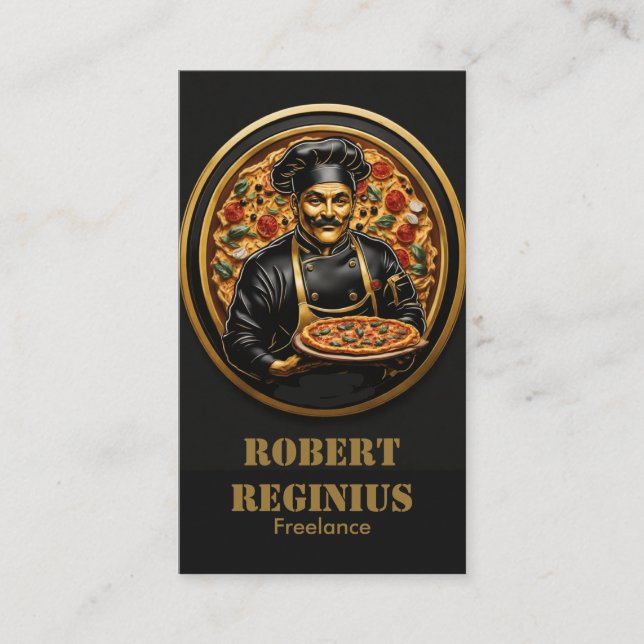 Cartão De Visita Odontologia Culinária: Pizza Chef Capunk 2980 (Frente)