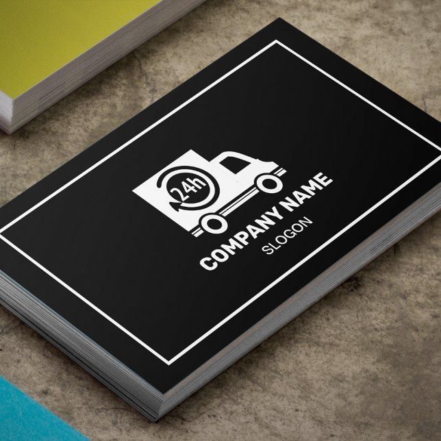 Cartão De Visita Oferecer o profissional preto e branco moderno e r (Criador carregado)