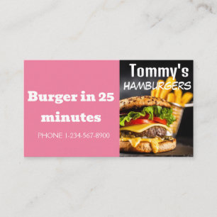 Cartão De Visita Oferta de desconto na entrega de hambúrguer