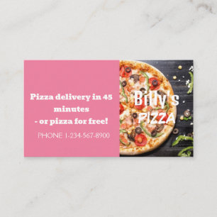Cartão De Visita Oferta de Venda com Desconto de Entrega de Pizza