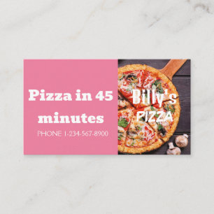 Cartão De Visita Oferta de Venda com Desconto de Entrega de Pizza
