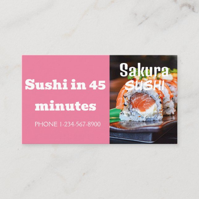 Cartão De Visita Oferta de Venda de Desconto de Entrega Sushi (Frente)