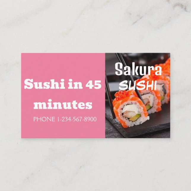 Cartão De Visita Oferta de Venda de Desconto de Entrega Sushi (Frente)