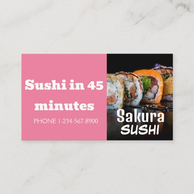 Cartão De Visita Oferta de Venda de Desconto de Entrega Sushi (Frente)