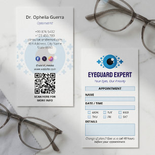 Cartão De Visita Oftalmologia Clínica Limpar Compromisso