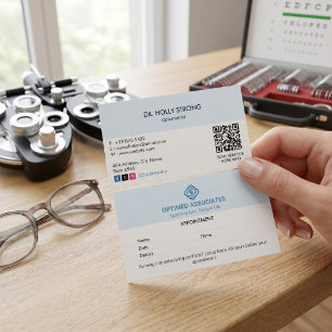 Cartão De Visita Oftalmologia Clínica   Limpar Compromisso