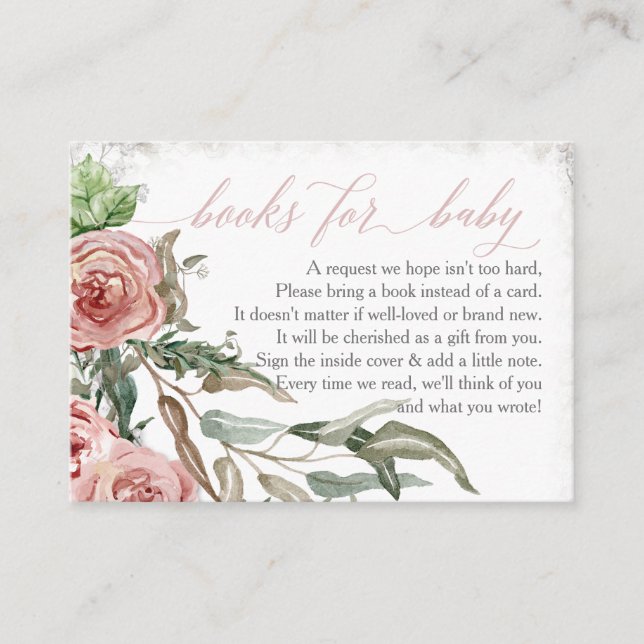 Cartão De Visita Oh Baby Book Enclosure Card Boho Blush Rosa (Frente)