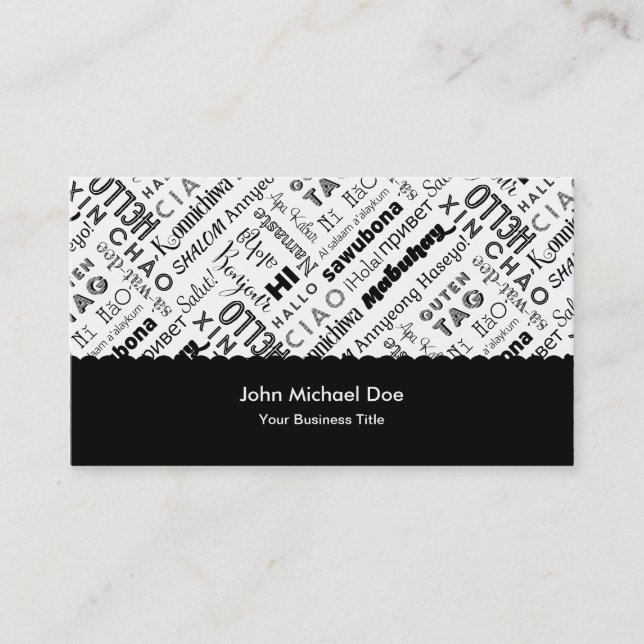 Cartão De Visita Olá!Ao redor do mundo (Frente)