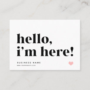 Cartão De Visita Olá, estou aqui Branding Obrigado Inserir Branco