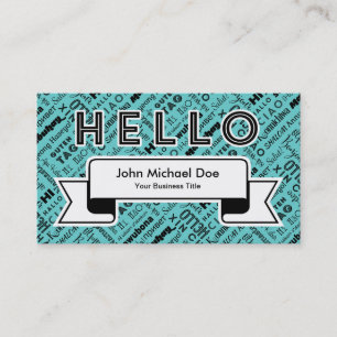 Cartão De Visita OLÁ! & olá!! Em todo o mundo