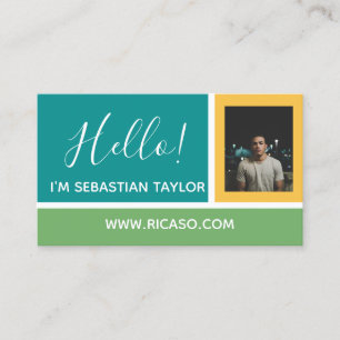 Cartão De Visita Olá, sou a cor personalizada da foto bloqueada