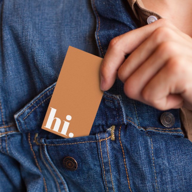Cartão De Visita Olá, Terracotta, Tipografia Simples Limpa Casual (Criador carregado)