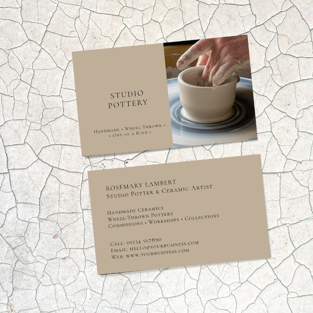 Cartão De Visita Olaria de Estúdio Cerâmica Feita à Mão Arte Potter (Criador carregado)