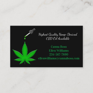 Cartão De Visita Óleo CBD Derivado De Hemp De Maior Qualidade Disp