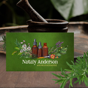 Cartão De Visita Óleos e Plantas de Aromaterapia